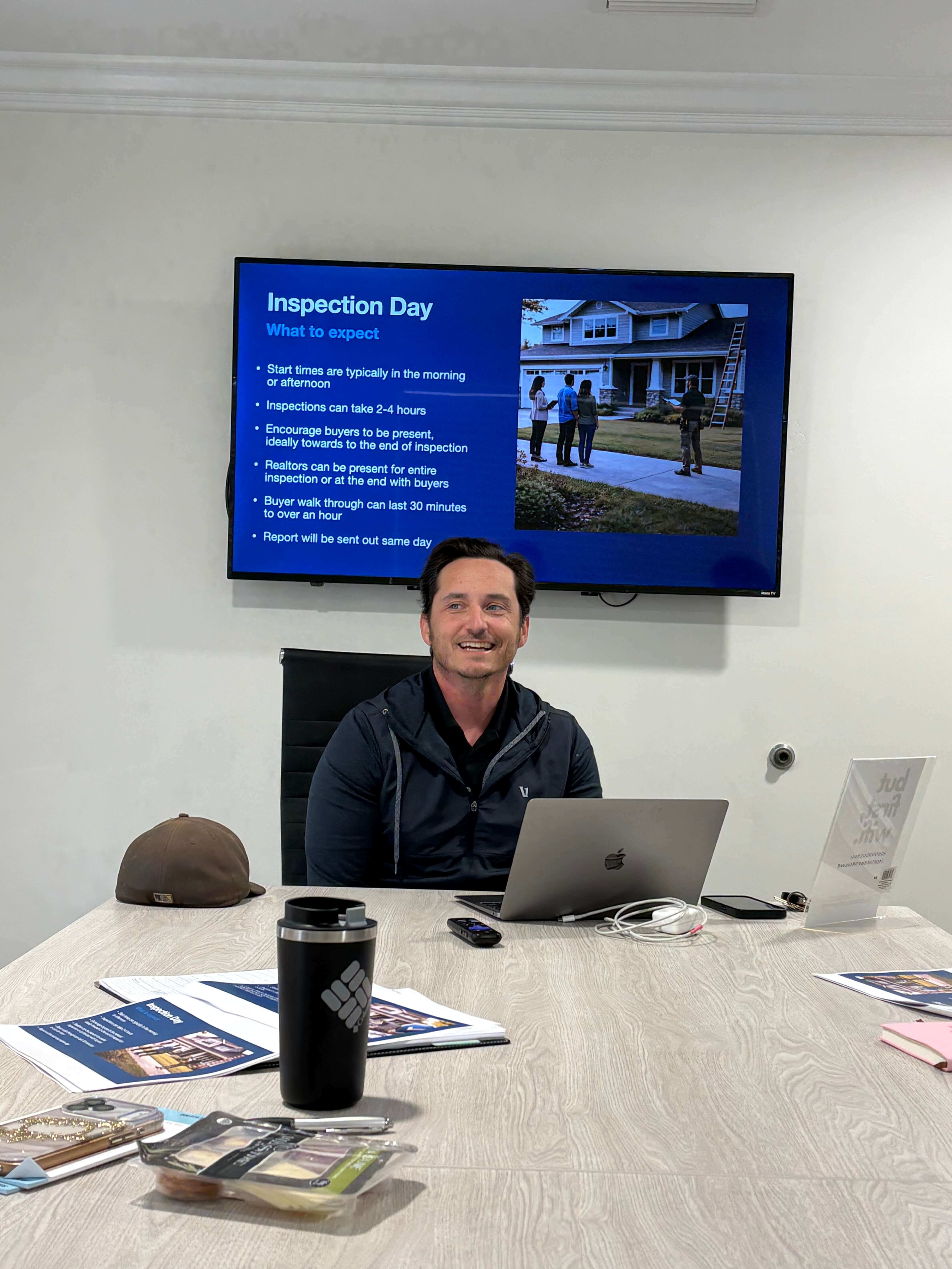 Steven presenting at an office training